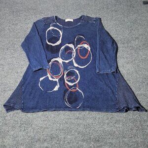 Jess & Jane Women's Artsy Tunic Blouse Size Small